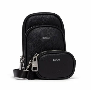 תיק קטן קרוסבודי דמוי עור שחור CROSSBODY מבית המותג REPLAY ריפליי