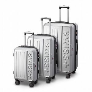 סט 3 מזוודות סוויס Swiss Lausanne סוויס צבע כסף
