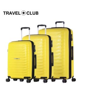 סט 3 מזוודות קשיחות סופר איכותיות פוליפרופילן TRAVEL CLUB טרוול קלאב